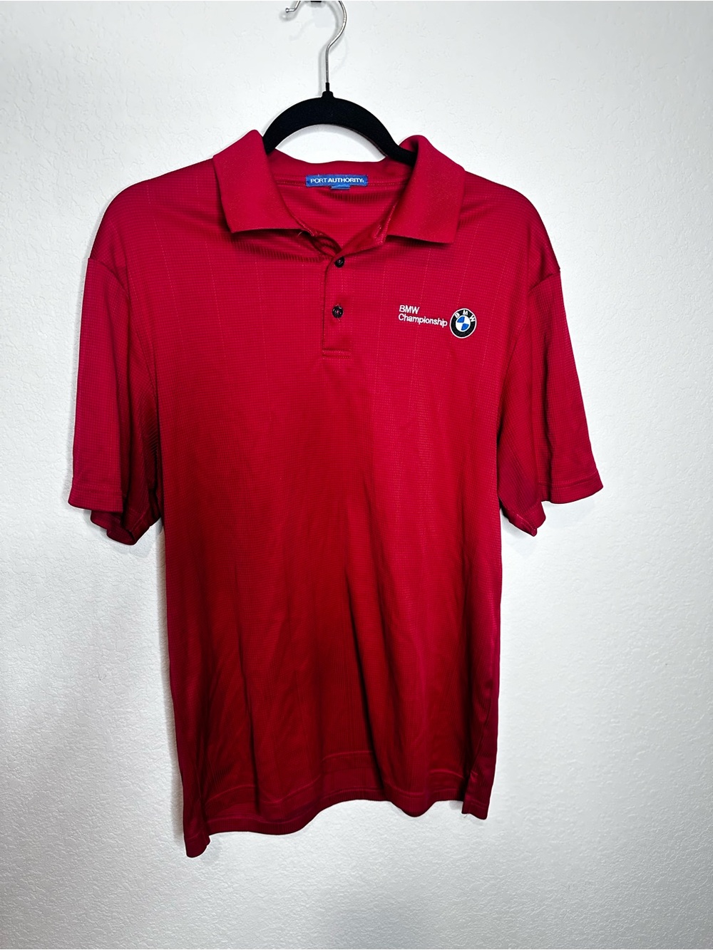 BMW Men's Red Polo with BMW Championship Logo